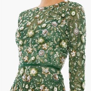 NWT Mac Duggal Floral Sequin Long Sleeve A-Line Gown Size 6